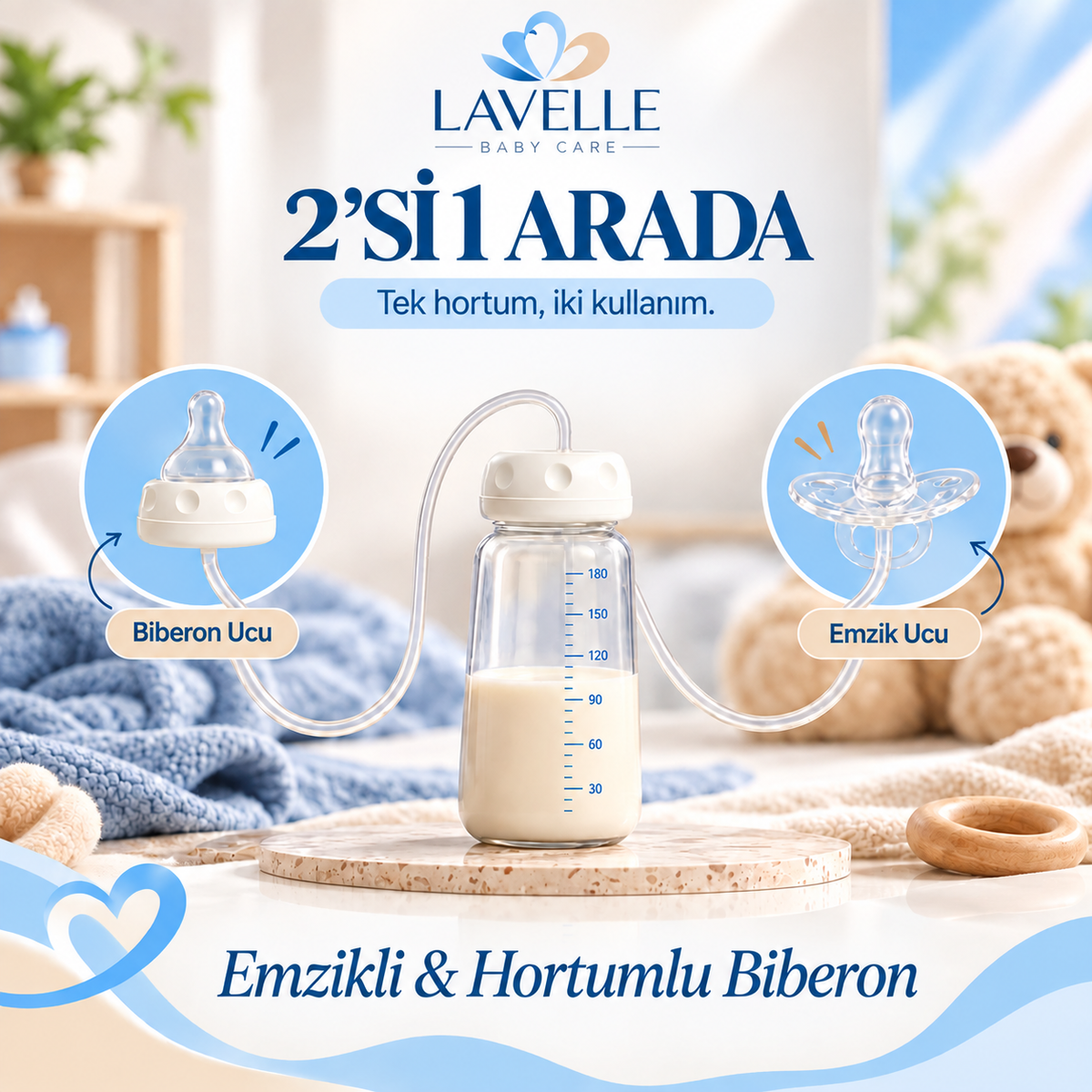 Lavelle™ Emzikli & Hortumlu Biberon