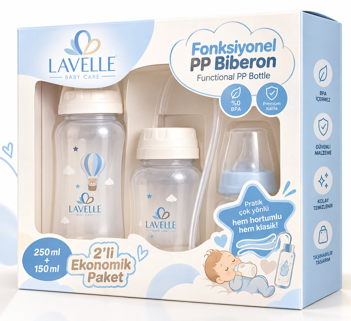 Lavelle™ Emzikli & Hortumlu Biberon